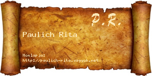Paulich Rita névjegykártya